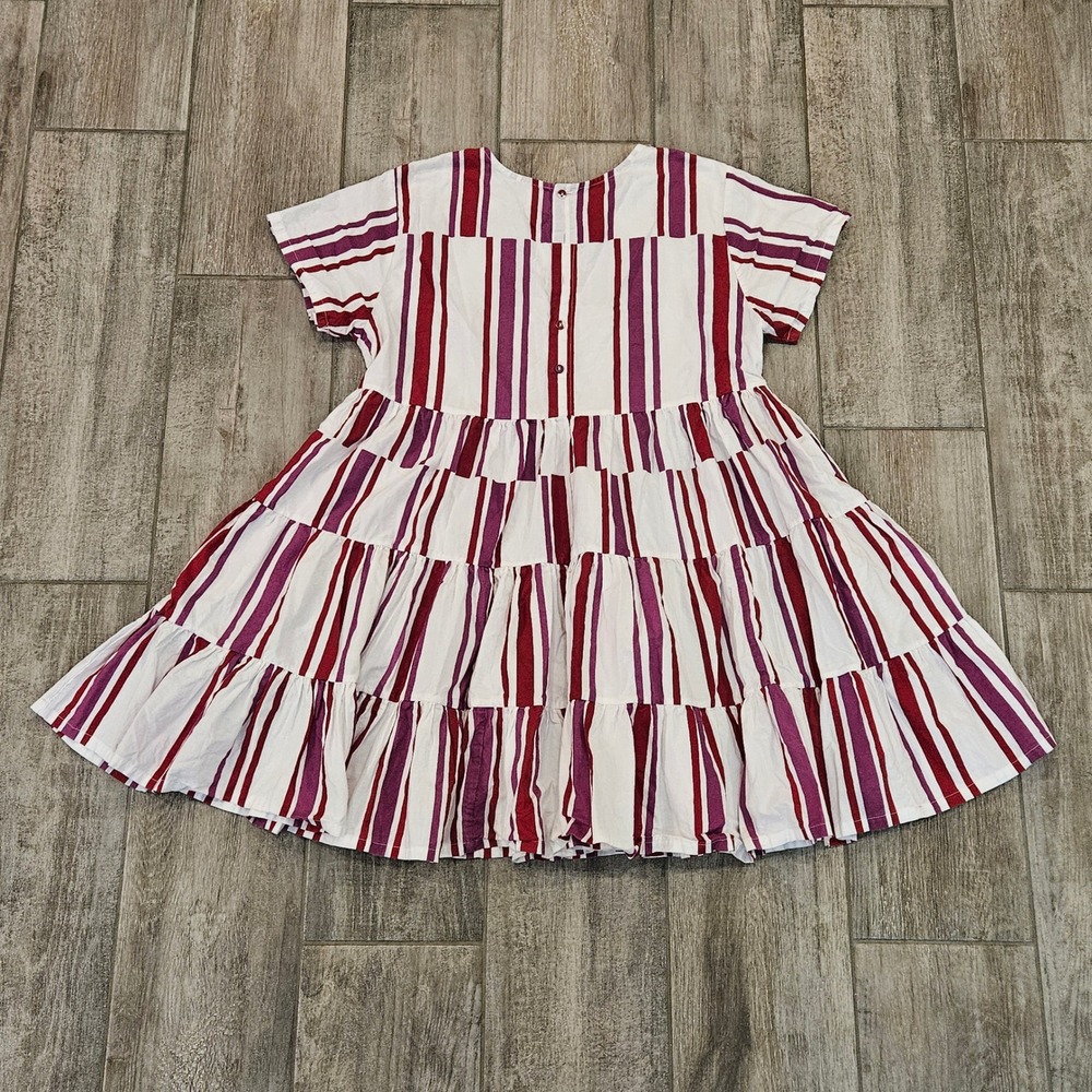 Anthropologie NORBLACK NORWHITE Anwen tiered tunic dress Size SP Striped Cotton - Picture 7 of 11